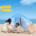 Beach Tent With Silver-Coated Polyester Fabric - Waterproof & UV Protection Front/Rear Ventilation For Spacious Outdoor Shelter_desvips.com