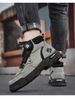 New Leather Rotary Buckle Work Shoes For Autumn And Winter Outdoor Men's Non-slip Thick Sole High-top Casual Shoes_desvips.com