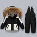 Children's Down Jacket Warm Baby Thickened Overalls Boys And Girls Winter Two-Piece Set_desvips.com