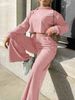 Women's Clothing casual fashion long sleeved hooded sweatshirt wide leg pants two piece set_desvips.com