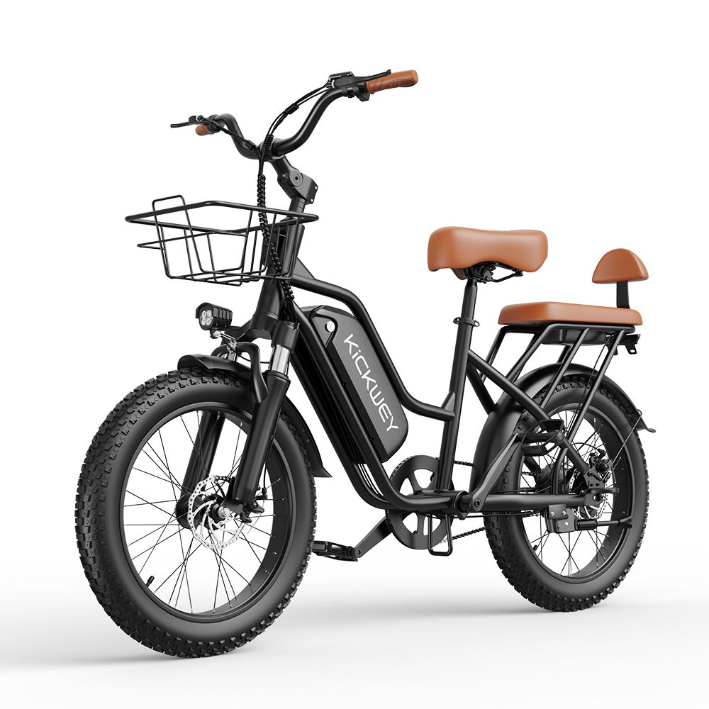 KICKWEY LD20 Urban Electric Bike With 48V 20Ah Removable Battery, Front Basket & Rear Seat_desvips.com