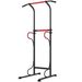 Station De Musculation Multifonctions Barre De Traction Chaise Romaine Hauteur Réglable Acier Noir Rouge_desvips.com
