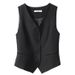 Women's Clothing fashion waist short vest jacket in summer high-end temperament V-neck white suit vest_desvips.com