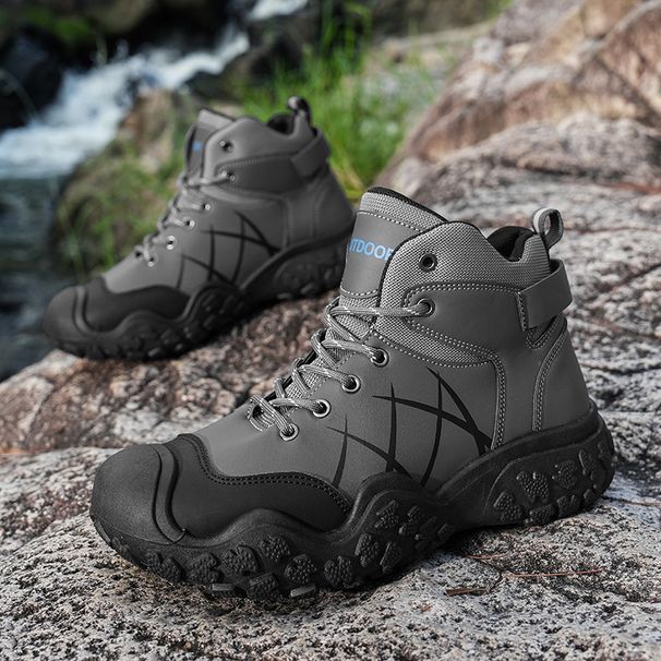 Autumn And Winter Leather Outdoor Sports Shoes Men's Foreign Trade Cross-border Large-size Hiking Shoes Hiking Shoes Waterproof Shoes_desvips.com