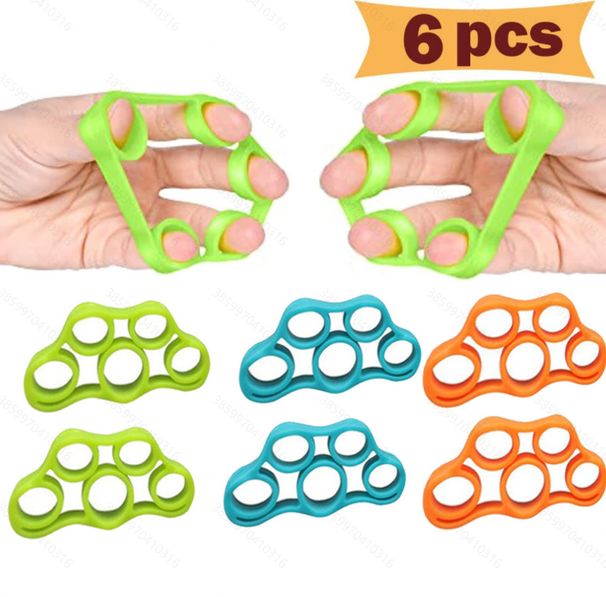 Silicone Ring Strengthener Five Finger Trainer Rehabilitation Massage Grip Egg Ball Fitness Equipment Set_desvips.com