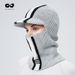 Autumn Winter Knitted Wool Outdoor Cycling Windproof Warm Ear Protection Large Head Circumference Hat Scarf Integrated_desvips.com