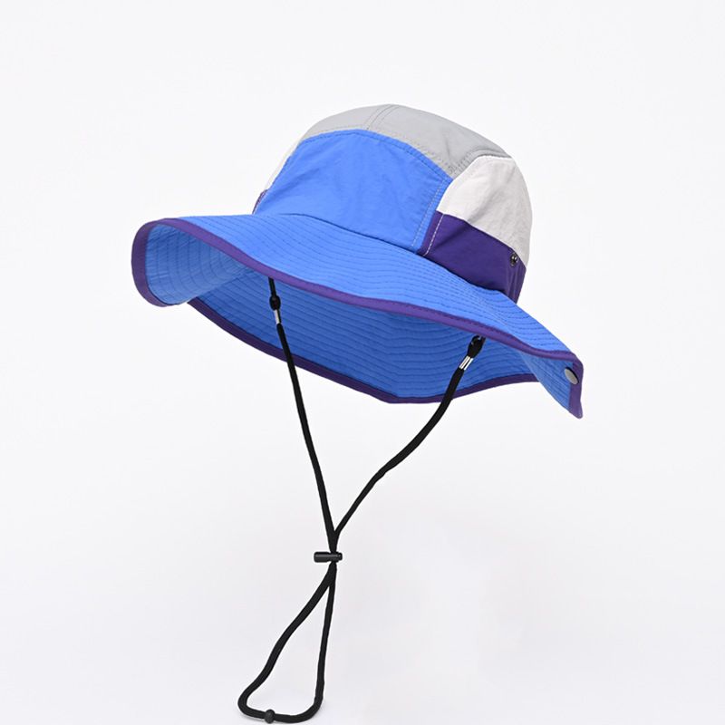 Color Blocked Wide Brimmed Fisherman's Hat Retro Quick Drying Unisex Sun Protection Hat For Spring Summer Outdoor Camping Hiking Workwear_desvips.com