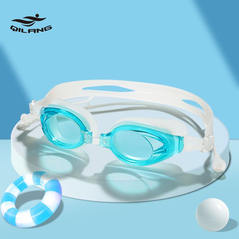 Silicone For Children And Adults Universal Custom HD Clear One-piece Earplugs Waterproof Anti-fog Swimming Goggles_desvips.com