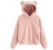 Women's Clothing autumn and winter new fluffy rabbit ears hooded warm sweater sweater_desvips.com