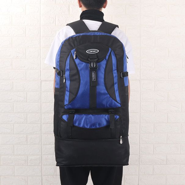 Large Capacity 130 Liters Outdoor Sports Hiking Bag Men's Zipper Heightened Expansion Working Farmer Backpack_desvips.com