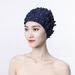 New Women's Swim Cap With Handmade 3D Embroidery, Three-Layer Floral Design, Non-Tightening Double-Layer Fabric For_desvips.com