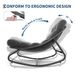 IDEALHOUSE Outdoor Rocking Chair With Metal Frame, Adjustable Papasan Rocker, Waterproof Comfy Cushion, 450lbs Capacity, For Patio, Porch, Garden, Liv_desvips.com
