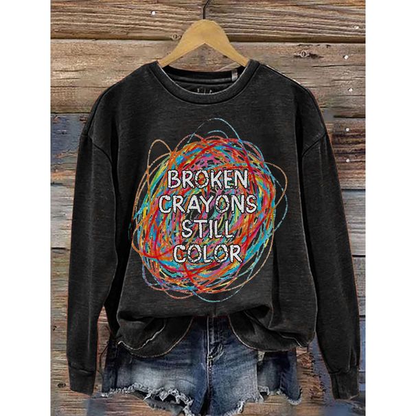 Women's Clothing round neck printed sweatshirts spring and autumn hot selling casual all match long sleeved men's and women's tops_desvips.com