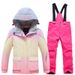 Children's Ski Suit Set For Girls Winter Outdoor Waterproof Warm Windproof Snowboard Thickened New Cross-Border Model_desvips.com