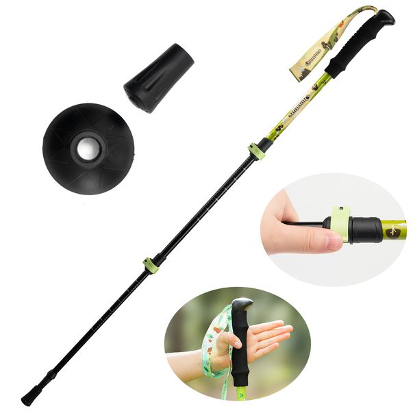 Qunature 1/2 Pcs Children's Hiking Poles Aluminum Trekking Poles Adjustable Poles_desvips.com