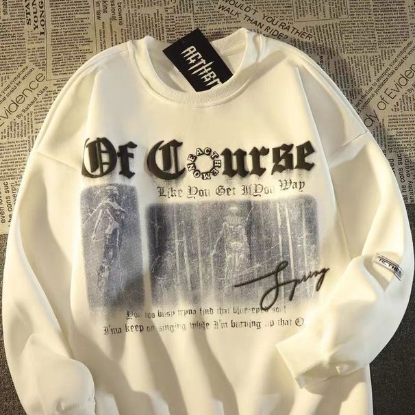 American Style Trendy Hip Hop Gothic Crew Neck Sweatshirt For Women Spring Autumn Street Subculture Oversize Thin Jacket_desvips.com