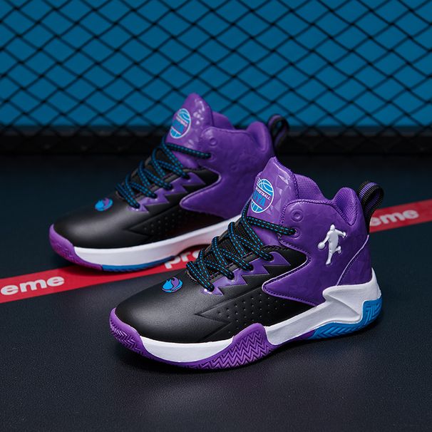 2036 Children's Basketball Autumn Winter High-top Leather Surface Primary And Middle School Boys' Sports Youth Training_desvips.com