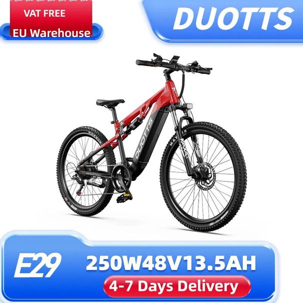 DUOTTS E29 Electric Mountain Bike Full Suspension 250W48V 13.5Ah Battery 27.5inch_desvips.com