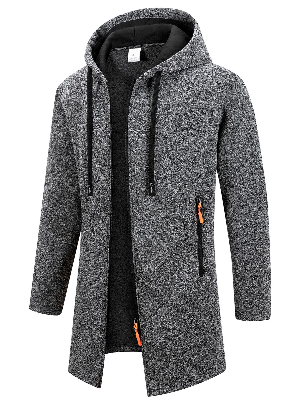 Autumn Winter Fleece Men's Long Sleeve Sweatshirts For Men With Zipper Hooded Jacket Coat Warm Streetwear_desvips.com