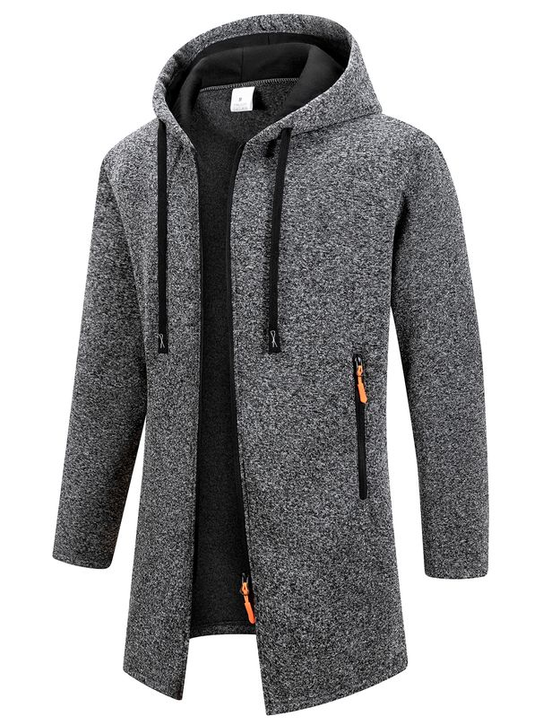 Autumn Winter Fleece Men's Long Sleeve Sweatshirts For Men With Zipper Hooded Jacket Coat Warm Streetwear_desvips.com