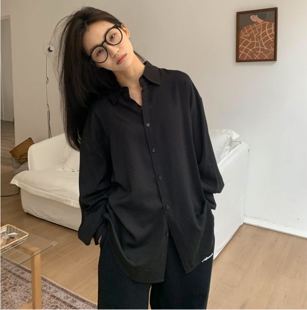 Idle Ice Silk Plus Size Loose Women's Smooth Thin And All-Matching Boyfriend Style Sun Protection Clothing Cardigan_desvips.com