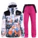 001 New Suit For Men Women, Warm Thickened Korean Style Ski Jacket And Pants Set_desvips.com