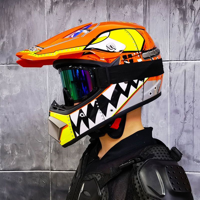 Off road helmets for men and women rally helmets kart beach cars teenagers and children mountain downhill helmets with gloves and goggles_desvips.com