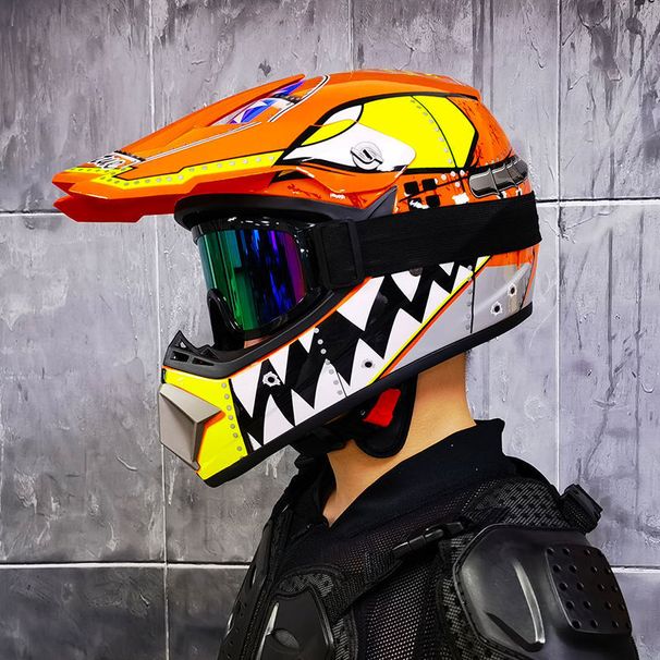 Off road helmets for men and women rally helmets kart beach cars teenagers and children mountain downhill helmets with gloves and goggles_desvips.com