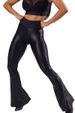 RenMou Hot Selling Splicing Leather Wide Leg Flared Elastic Slim Dance Pants, Basic Women's Pants Exclusive Supply_desvips.com