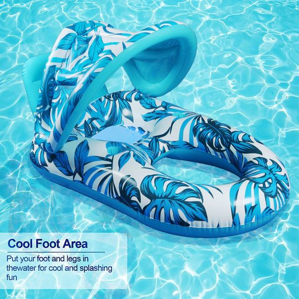 Water Lounge Chair Thickened Pvc Inflatable Floating Row With Sunshade Inflatable Lounge Chair Hammock Adult Water Recreation_desvips.com