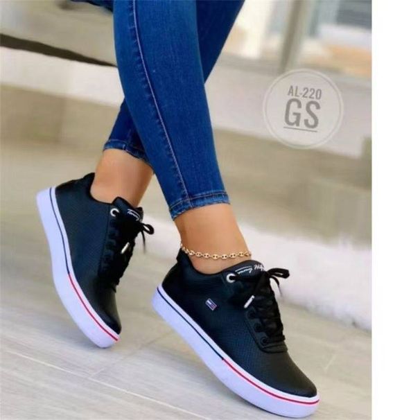 Thick Sole Mesh Breathable Casual Single Lace Up Round Head Solid Color Sports Women's Shoe_desvips.com