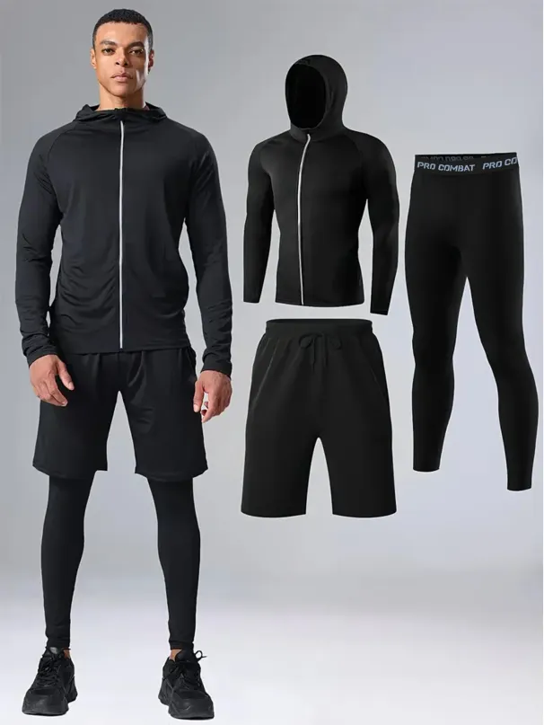 Men's Running Suit, Sports And Fitness Clothes, Professional Marathon Morning Run, Autumn Quick-drying Clothes_desvips.com