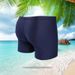 2025 New Fashionable Boxer Swim Trunks, Men's Sharkskin-Look Pure Black Plus Size Swimwear_desvips.com
