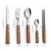 Outdoor Tableware Stainless Steel Knife And Fork Spoon Set Portable Outdoor Steak Wooden Handle Western Dining Tableware Set_desvips.com