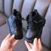 Kids Leather Waterproof Children Sneakers Black White for Baby Girls Boots Toddler Boys Shoes Cutefeet School Party_desvips.com