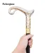 Elegant Golden And White Decorative Cane With A Curved Design, Perfect For Gentlemen And Cosplay, Measuring 36.22inch, For Cospl_desvips.com