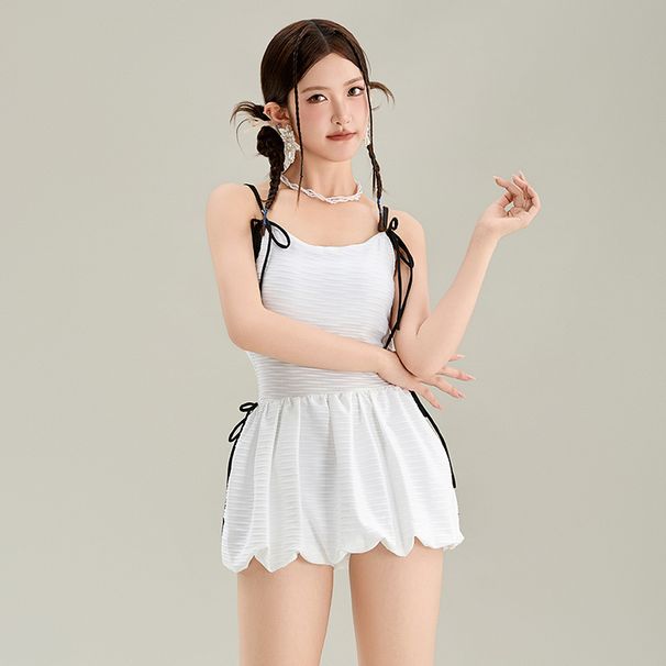 2025 New One-Piece For Women, Fairy Style Skirt, Pure Desire, Tummy Covering, With Pads, Small Chest Gathering,_desvips.com