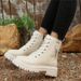 European And American Cross-border 2025 Autumn/winter New Motorcycle Boots With Fleece And Thickened Plus-size British Style Martin Boots_desvips.com