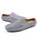 Spring and summer breathable bag head half slippers men a slip-on British non-slip heelless lazy bean shoes sandals_desvips.com