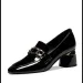 Square Heel Metal Chain Pumps Loafer Women Fashion Slip On Slipper Design Casual Mary Janes Shoes Spring Summer_desvips.com