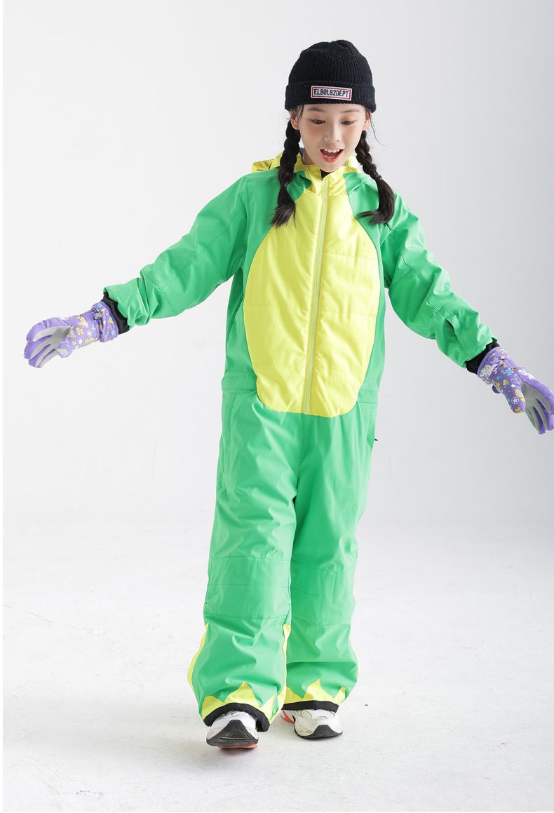 Children's Outdoor Boys And Girls Animal Shape Cartoon Dinosaur One-piece Ski Suit In Stock_desvips.com