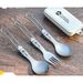 Pure Outdoor Portable Multifunctional Chopsticks Tableware Camping Folding Spoon Titanium Alloy Fork_desvips.com