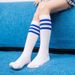 Three Stripe Thin Soccer Socks For Men And Women Mid Calf Long Socks For Student Uniforms And Performance_desvips.com