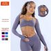 DFYNE Women's Cross Body Shawl Bra Seamless Two Piece Yoga Sports Set New_desvips.com