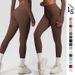 High Waisted Quick Drying Base Layer Fitness Sports Yoga Pants Double Sided Brushed Tight Fitting Solid Color Running Outdoor Wear_desvips.com