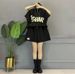 Plus Size Fashion Casual Sports For Women Summer Youthful Letter Half Sleeve Top Slimming Shorts Fat MM Two-Piece Set_desvips.com