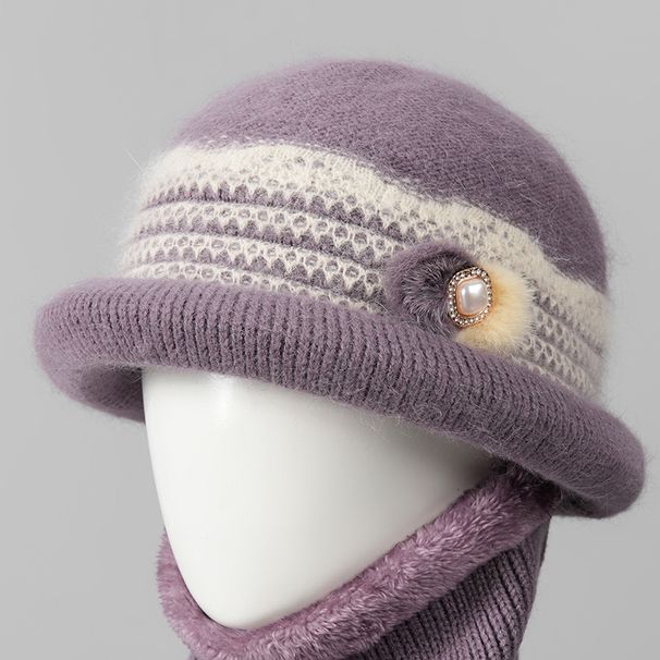 Winter New For Middle-aged Women, Mom And Grandma Hat, Elderly Warm Knitted Hat With Fleece Lining_desvips.com