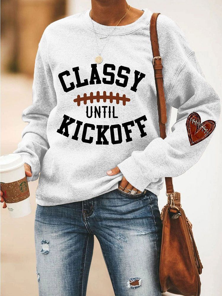 Women's Clothing Baseball Football CLASSY RICKOFF Print CVC Women's Sweatshirt_desvips.com