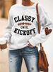 Women's Clothing Baseball Football CLASSY RICKOFF Print CVC Women's Sweatshirt_desvips.com