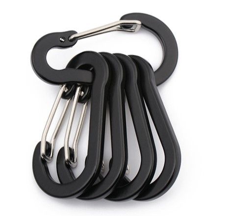 Multi Colored Aluminum Alloy Steel Wire No.5 Outdoor Gourd Shaped Hiking Backpack Kettle Hanging Flattened Spring Buckle_desvips.com